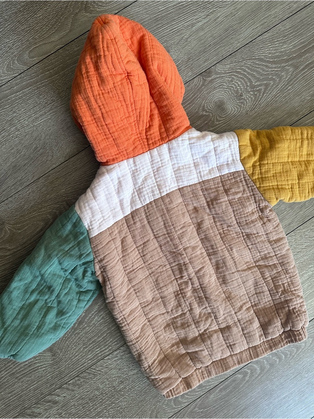 Colorblock Hooded Kids Jacket Multicolor - Picture 4 of 8